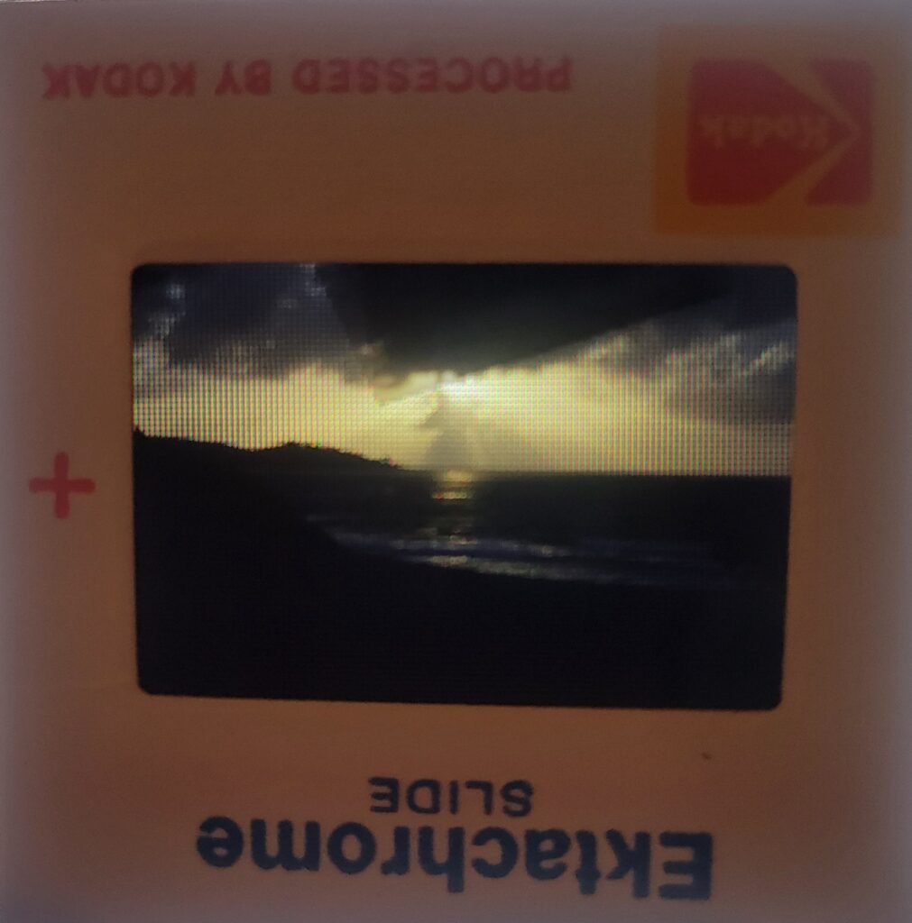 The reverse of the slide mount, Ektachrome, processed by Kodak.