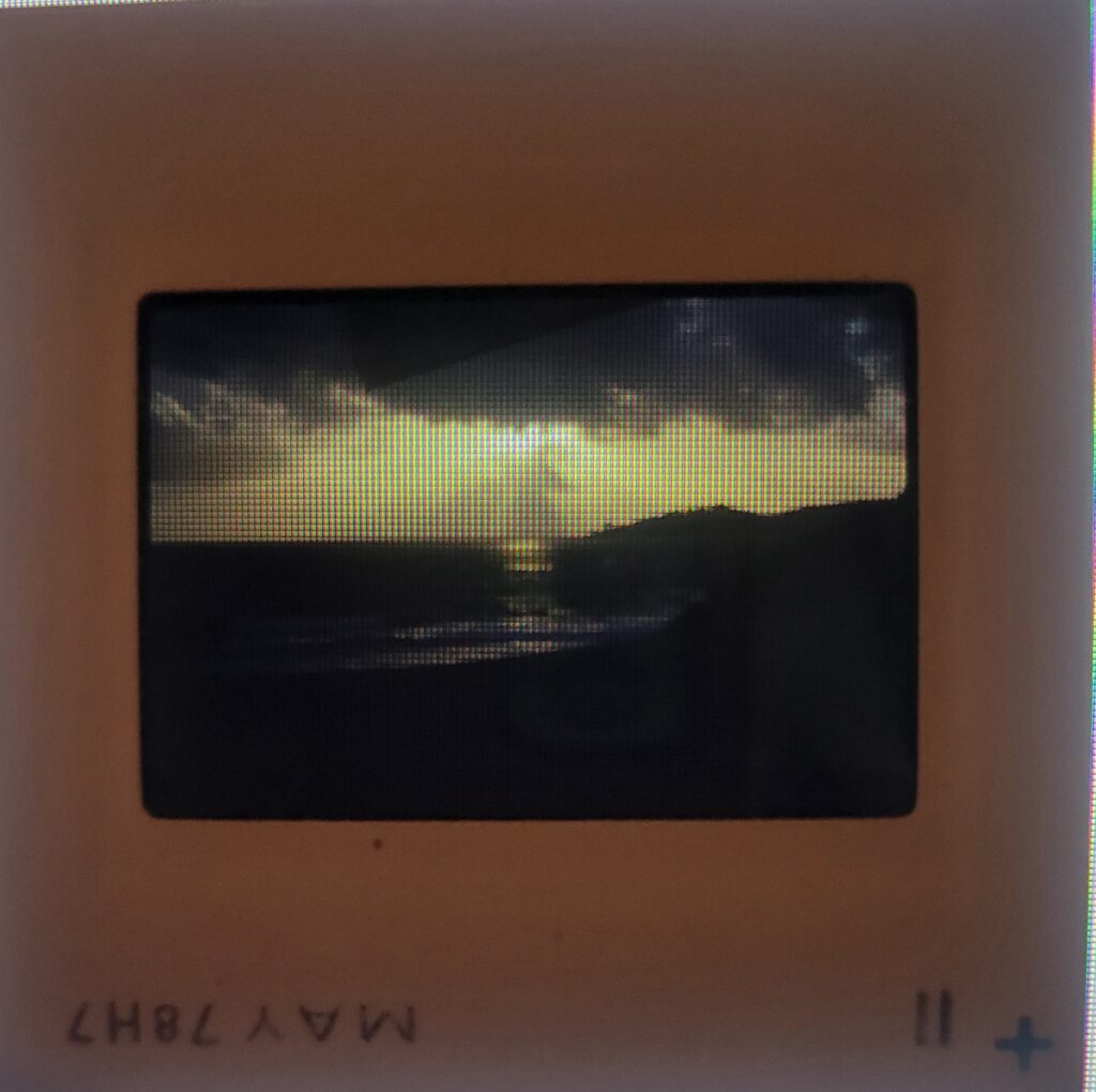 The original 35mm slide, front, hand-dated MAY 78.
