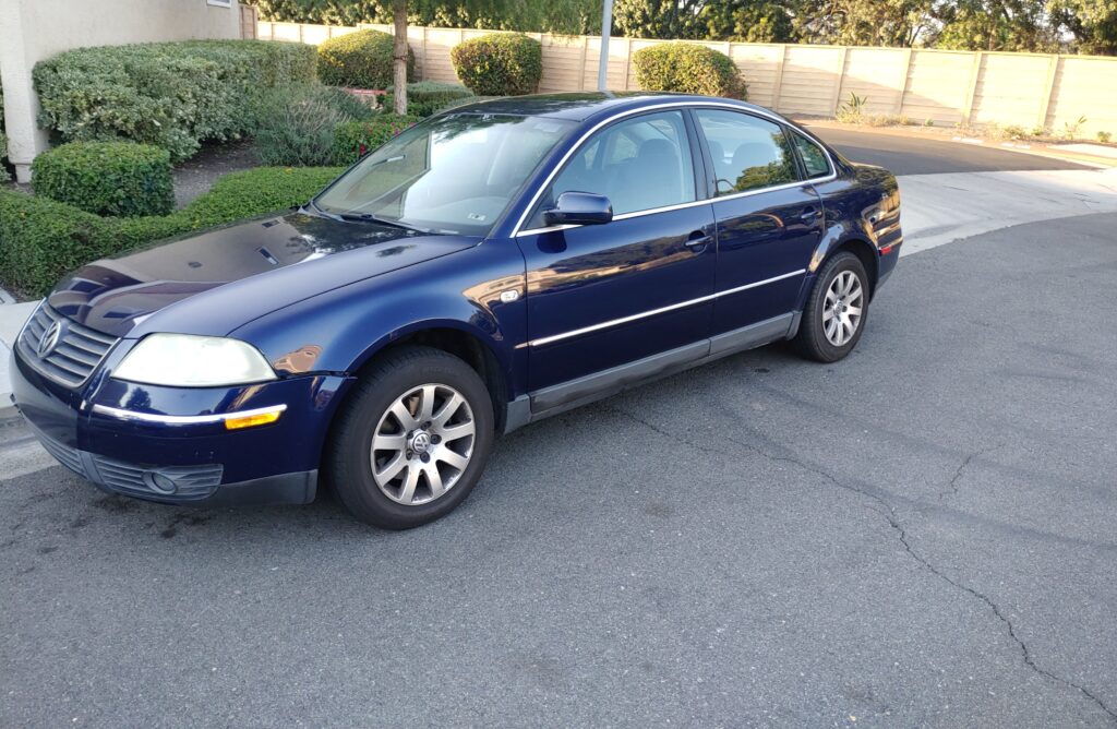 My blue Volkswagen Passat, the one I drove from 2000 to 2020.